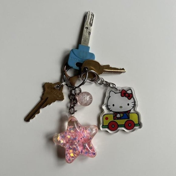 y2k 2000s super cute hello kitty car keychain keyring - Picture 2 of 5